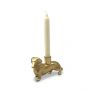 Sausage Dog Single Candle Holder - Antique Gold Finish 