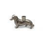 Sausage Dog Single Candle Holder - Silver Finish 