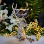 Stag Head with Decorative Foil Bowl incl. Marbles and Candle 