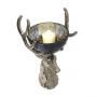 Stag Head with Decorative Foil Bowl incl. Marbles and Candle 