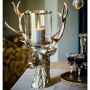 New Forest Stag Head Glass Hurricane Lantern