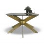 Patti Ball Coffee Table with Glass Top - Antique Brass Finish