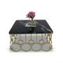 Greta Brass and Marble Square Coffee Table