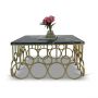 Greta Brass and Marble Square Coffee Table