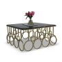 Greta Brass and Marble Square Coffee Table