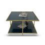 Antique Brass Square Frame Coffee Table