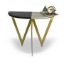 Two Tone Marble Top Console Table
