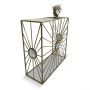 Shields Sunburst Design Console Table with Glass Details