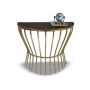 Wooden and Brass Console Table