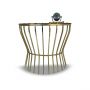 Wooden and Brass Console Table