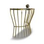 Wooden and Brass Console Table