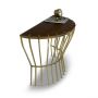 Wooden and Brass Console Table