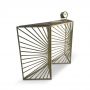 Bharati Brass Finish Sunburst Design Console Table with Wood Top