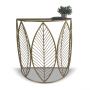 Kew Leaf Design Console Table with Glass Top