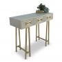 Three Drawer Carved Console Table - Whitewash Finish