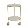 Round Drinks Trolley with Marble Shelves