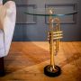 Armstrong Trumpet Glass Top Side Table