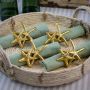 Set of Four Starfish Napkin Rings - Gold Finish