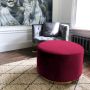 Velvet Claret Large Stool