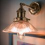 Antique Brass Straight Fitment with Small Ribbed Triangular Shade | PRE-ORDER - DUE EARLY SEPTEMBER