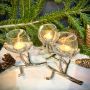 Set of Three Silver Branch Single Tea Light Holders 