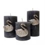 Set Of Three Swan Candle Pins - Silver Finish