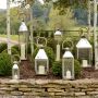 Stainless Steel Medium Tall Venetian Lantern with Wooden Handle 