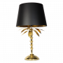 Palm Tree Table Lamp With Black Shade - Gold Finish