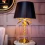 Palm Tree Table Lamp With Black Shade - Gold Finish