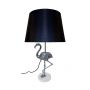 Flamingo Table Lamp with Black Shade - Silver Finish