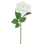 Faux White Single Stem Rose -  50cm