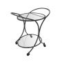 Dorchester Oval Drinks Trolley - Antique Silver