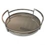 Round Tray with Mirrored Base - Silver Finish