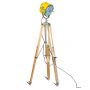 Yellow Beach House Floor Lamp on Natural Wooden Tripod