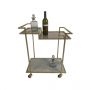 Gold Finish Step Drinks Trolley with smoked Glass