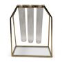 Triple Oversized Test Tube Vase with Gold Stand