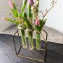 Triple Oversized Test Tube Vase with Gold Stand