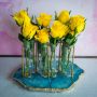 W-Shaped Test Tube Vase - Gold Finish 