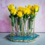 W-Shaped Test Tube Vase - Gold Finish 