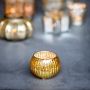 Small Antique Gold Mercury Glass Globe Tea Light Holder