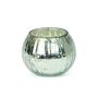 Small Antique Silver Mercury Glass Globe Tea Light Holder