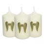 Set of Three Angel Wing with Heart Candle Pins - Gold Finish