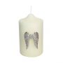 Wing Candle Pin with Crystal Heart