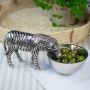 Zebra Nibbles Bowl - Nickel Finish 